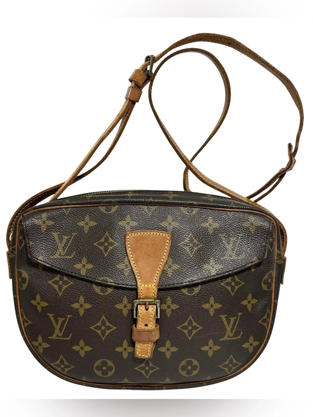 Louis Vuitton Monogram & Vachetta Leather Jeune Fille MM Crossbody Shoulder Bag